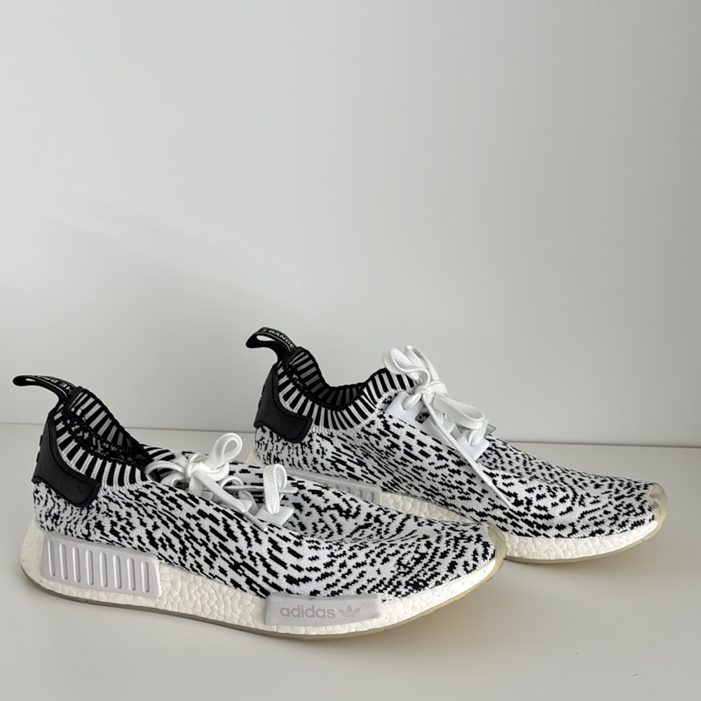 adidas NMD R1 Black and White Athletic Shoes - Picture 2 of 5